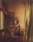Girl Reading a Letter at an Open Window